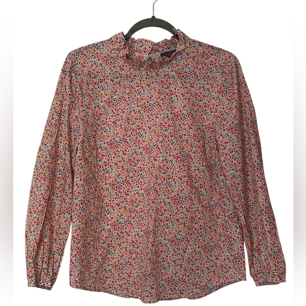 J.Crew Liberty Fabric Long-sleeve ruffleneck top in Liberty® Phoebe floral